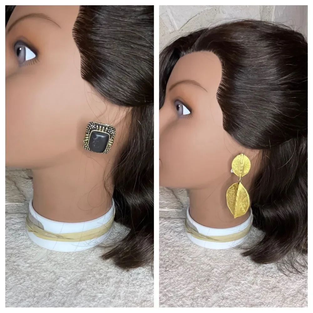 Fashion vintage clip on earring set of 2